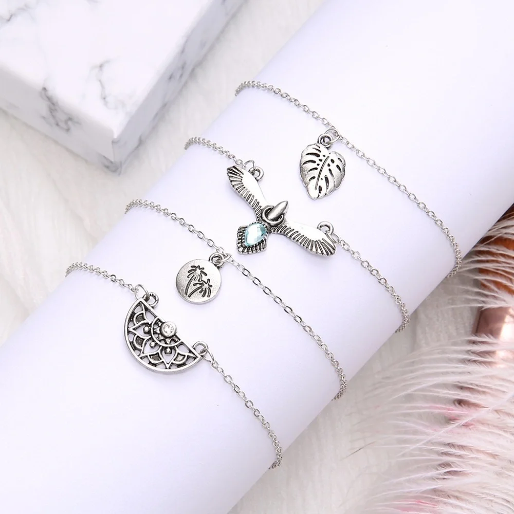 *CALLIOPE* 4-Pc Silver Eagle Fashion Bracelet Set
